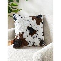 The Very Collection Cow Print Faux Fur Cushion