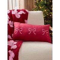 The Very Collection Bow Embroidered Bolster Cushion