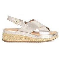 Dune London Kiya Crossover Strap Sandal - Gold