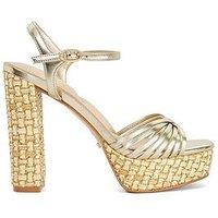 Dune London Minogue Suede And Leather Strappy Gladiator Platform Sandal - Gold