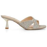 Dune London Monette Embellished Mule Heel - Gold