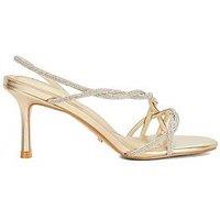 Dune London Milene Peep Toe Two Part High Heel Sandals - Gold