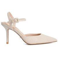 Dune London Wide Fit Channel Buckle-Detail Heeled Courts - Pink