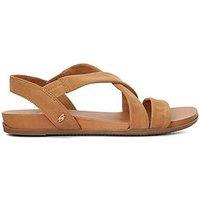 Dune London Wide Fit Landies Flat Sandals - Camel