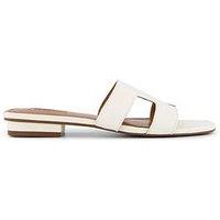 Dune London Wide Fit Loupe Smart Slider Sandals - White