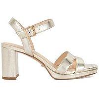Dune London Manifesting Block Heel Sandals - Gold