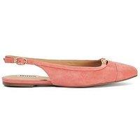 Dune London Hanna Suede Sling Back Logo Flats - Pink