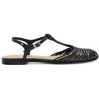 Dune London Harmoni Flower Corsage Ballerina - Black