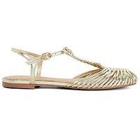 Dune London Harmoni Flower Corsage Ballerina - Gold