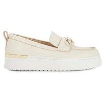 Dune London Glide Flatform Casual Loafer - White
