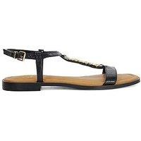 Dune London Lollipops Leather Chain Detail Open Toe Sandals - Black