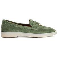 Dune London Grinning Suede Slip On Loafers - Green