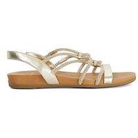 Dune London Lyrically Strappy Flat Sandal - Gold - Gold