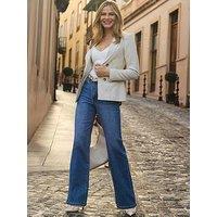 Sosandar Linen Blend Tuxedo Blazer Jacket - Natural