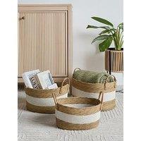 The Very Collection Set Of 3 Oval Storage With Handle