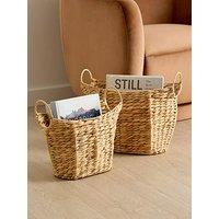 The Very Collection Set Of 2 Water Hyacinth Storage With Handle