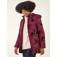 Roman Floral Flock Padded Coat