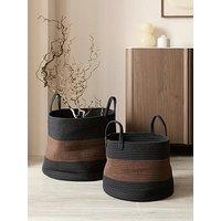 Michelle Keegan Home Set Of 2 Mk Brown/Black Storage Baskets