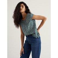 Seasalt Cornwall Garden Gate Top - Folky Marigolds Dark Wreckage