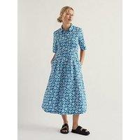 Seasalt Cornwall Wild Liquorice Dress Bold Cornflower Sailboats - Multi
