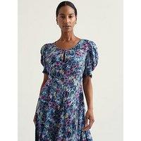 Seasalt Cornwall Marsh Violet Dress Spring Stems Seascape Mix - Multi