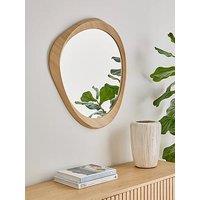 The Very Collection Curved Round Wooden Mirror 62X66Cm
