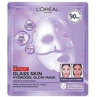 L'Oreal Paris Revitalift Filler Glass Skin Hydrogel Glow Mask Single Pack, New Face Tissue Mask, Visibly Transform Skin For A Dewy, Plumped And Refreshed Look, 1Pc