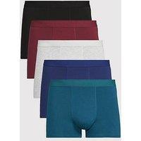The Very Collection 5 Pack Assorted Trunks - Grey/Burgundy/Sage/Blue/Navy