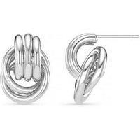Orelia Mini Interlocking Stud Earrings - Silver