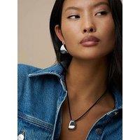 Orelia Statement Taper Metal Hoop Earrings - S