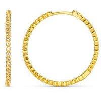 Orelia Fine Pave Mid-Size Hoop Earrings