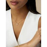 Orelia Opal Heart Charm Necklace