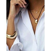 Orelia Tapered Metal & Cord Necklace