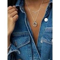Orelia Metal Lightning Charm Necklace - S
