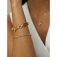 Orelia Faceted Crystal & Link Chain Bracelet