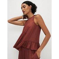 River Island Satin Airflow Top - Black