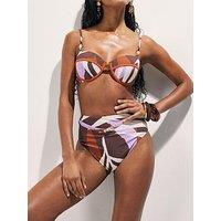 River Island Shaping Print Hw Brief - Brown