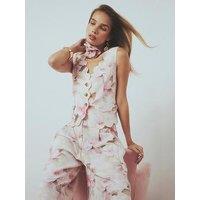 River Island Floral Scallop Linen Co-Ord Waistcoat - Pink