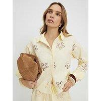 River Island Lace Cutwork Co-Ord Shirt - Yellow