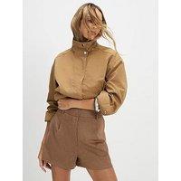 River Island Suedette Clean Short - Beige
