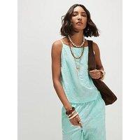 River Island Aqua Floral 3D Emb Tank Co-Ord