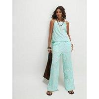 River Island Aqua Floral Textured Trouser Co-Ord