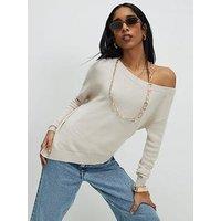 River Island Linen Jumper - Beige