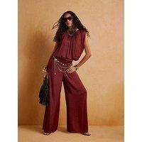 River Island Airflow Wide Leg Trouser - Black