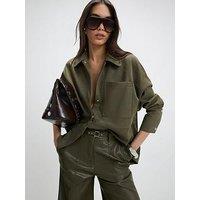 River Island Oversized Suedette Overshirt - Green
