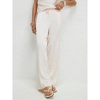 River Island Slim Satin Trouser - Beige