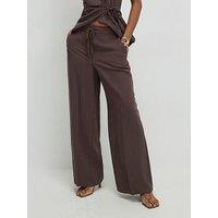 River Island Stripe Soft Tailored Trouser - Brown