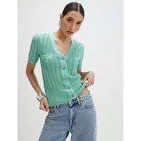 River Island Short Sleeve Cardigan - Blue