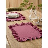 The Very Collection Cotton And Linen Blend Placemats With Frill Edge - Set Of 2