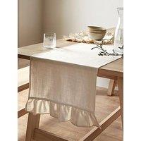 The Very Collection Cotton And Linen Blend Table Runner With Frill Edge